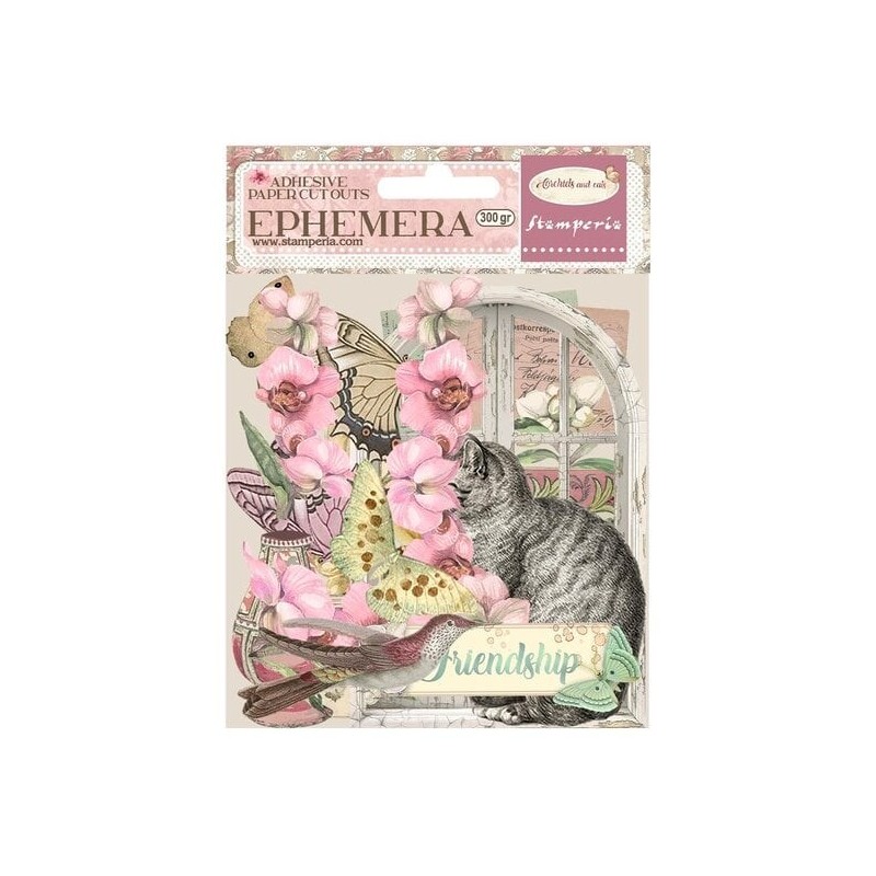 Stamperia pack ephemera orchids and cats